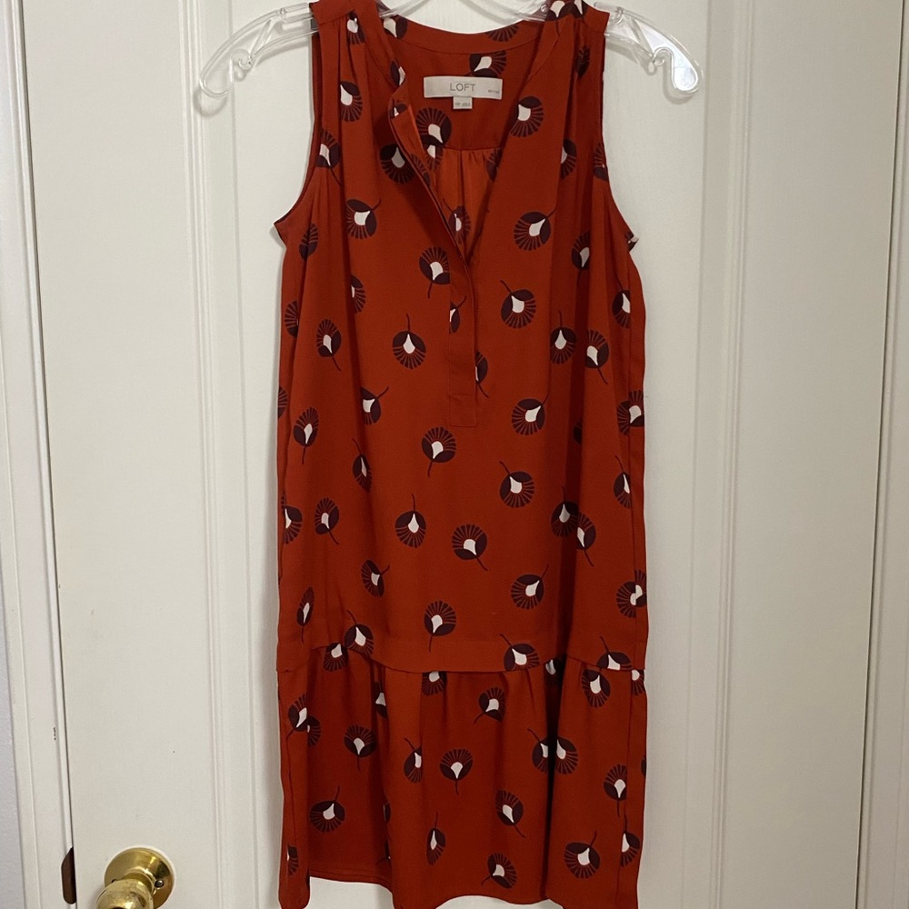 LOFT red orange mini dress